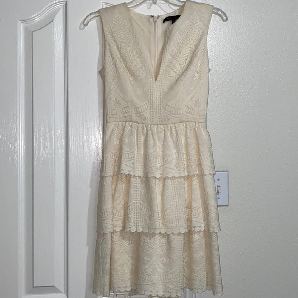 Beautiful BCBG cream colored lace dress